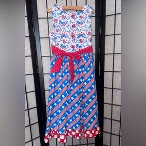 Jelly The Pug Red and Blue Patterned Dress